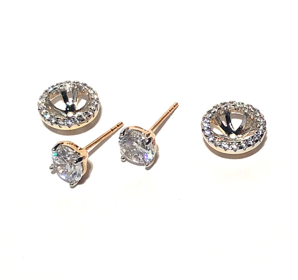 Halo Diamond Crystal Stud Earring Jacket