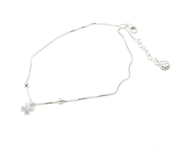 Silver Flower Anklet Bracelet