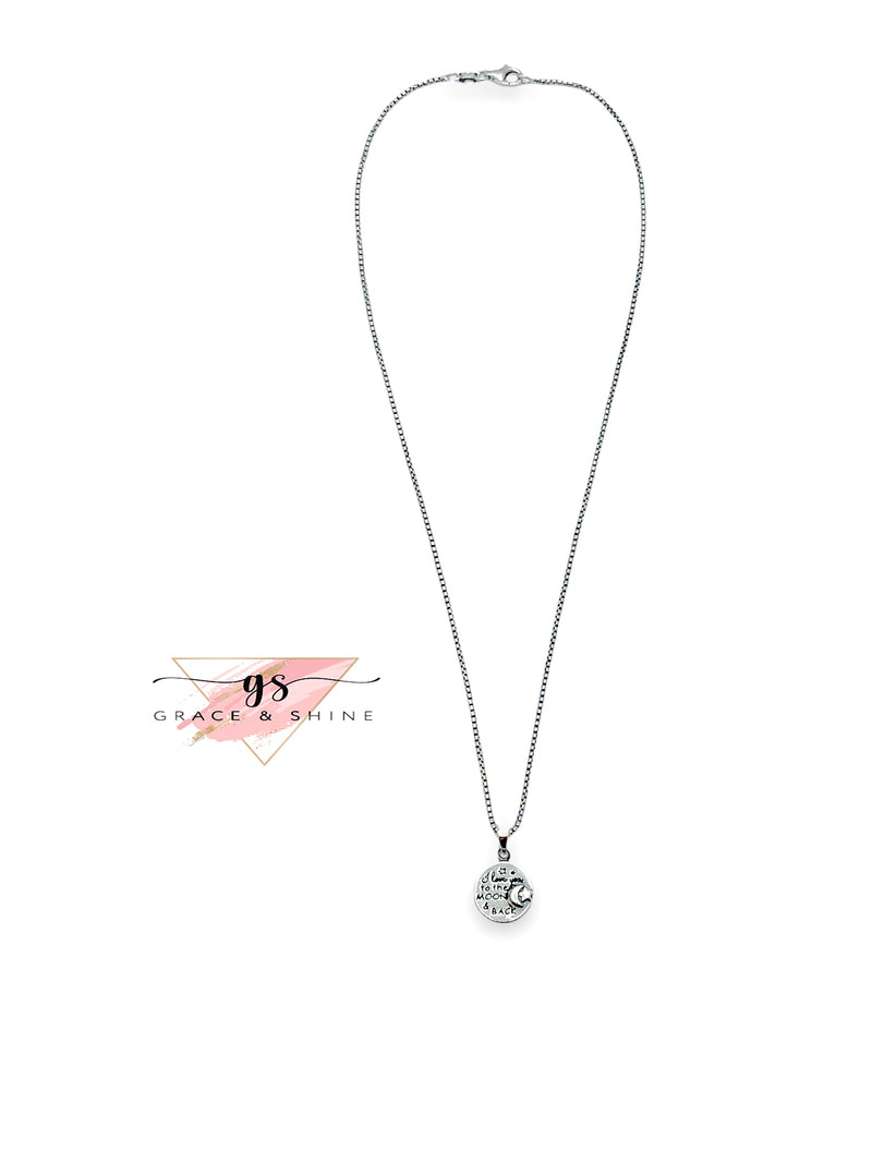 To The Moon & Back Silver Necklace