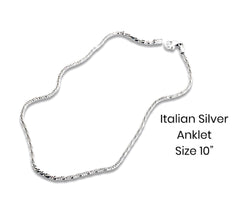 Italian Silver Rope Anklet Chain